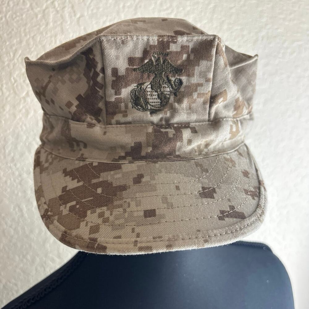 USMC Desert MARPAT Garrison Cap Digital Camo EGA Emblem Marine Corps
